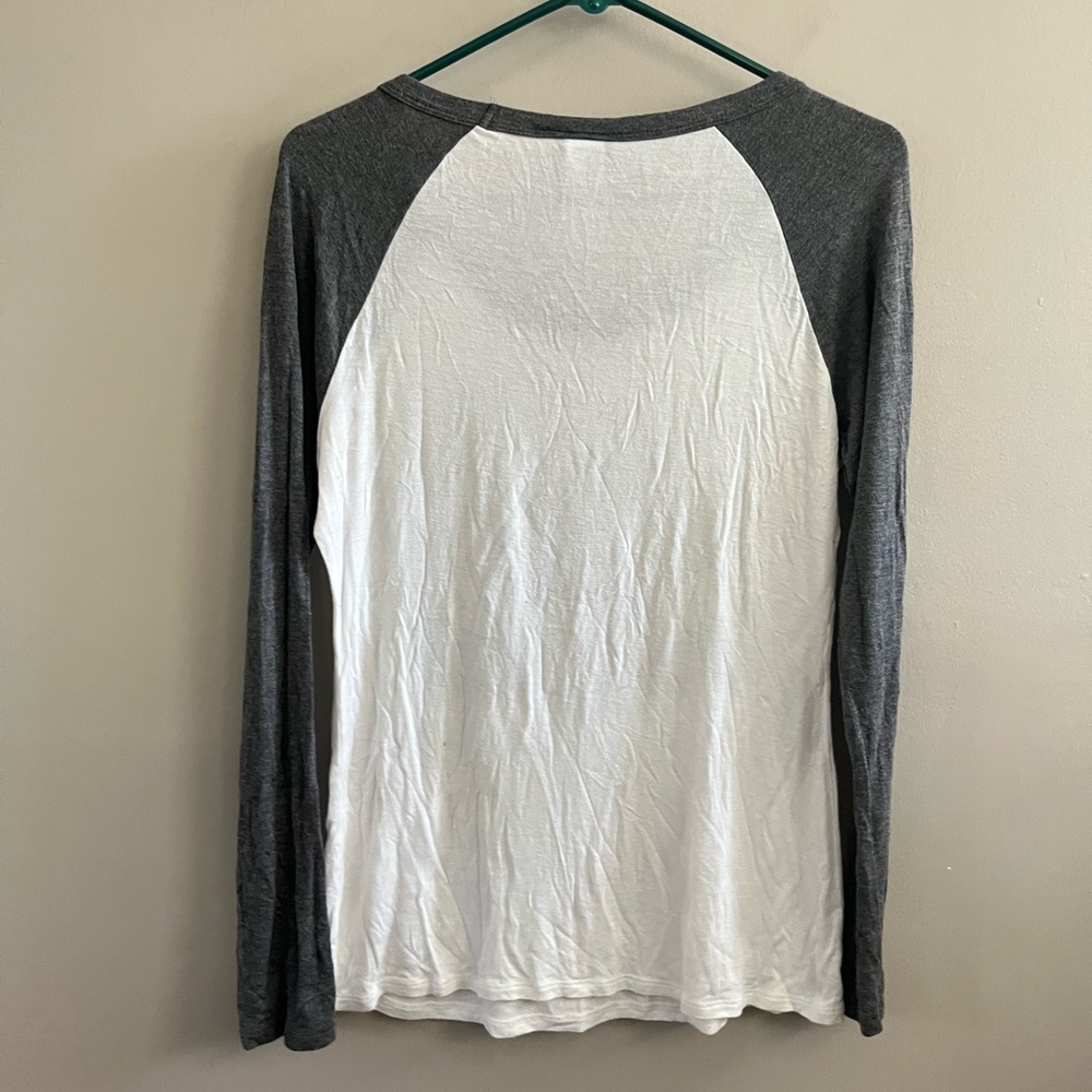 Harley Davidson Burnout Baseball Tee - Woman's White Grey Rhinestone Graphic - Picture 2 of 6